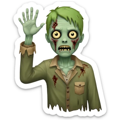 Zombie with ring overhead  sticker