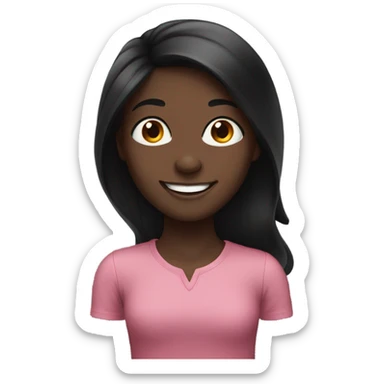 Dark-skinned smiling girl with long black hair sticker