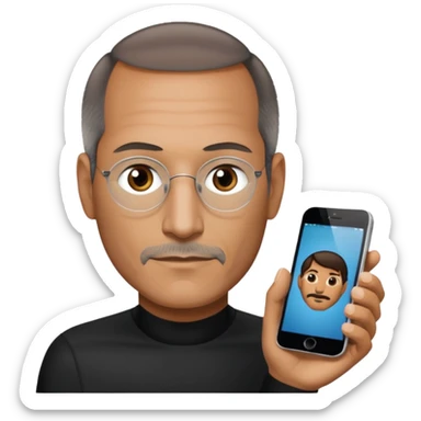 Steve Jobs holding iPhone 6 sticker