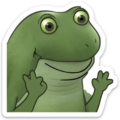 Frog smiling and waving  sticker