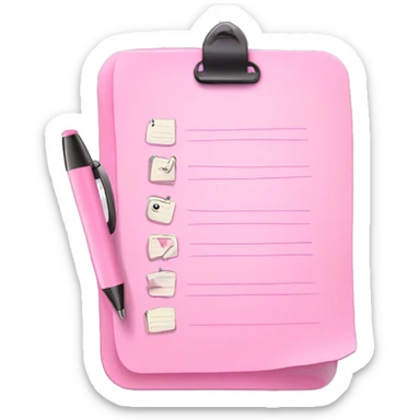 Light pink to do list with pen sticker