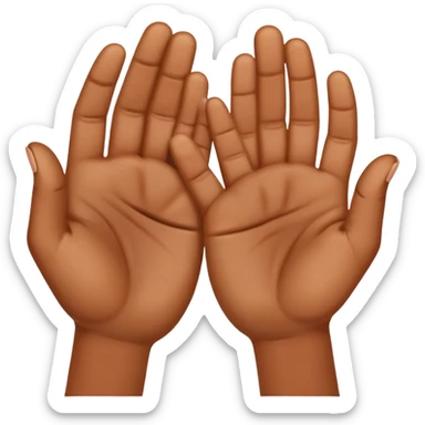 Make two brown hands creating a O. sticker