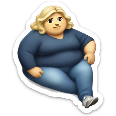 Extremely chubby woman sitting in the truck bed of a 2006 Chevy sliverado  sticker