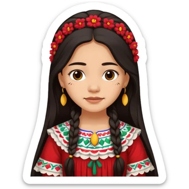 Mexican girl with very sad smile sticker