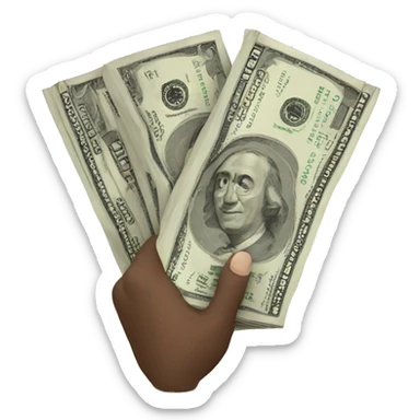 Money in hand sticker