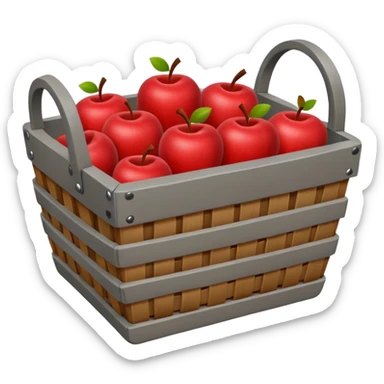 Gray Square Apple Basket sticker