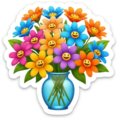 Beautiful bouquet smiling flowers  sticker