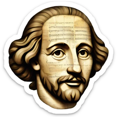 Glowing Shakespeare made of newspaper and 420 hemp leaves and bokeh fairy lights lanterns stained glass, bokeh, annotated sketch, handwritten letters, collage of intricate patterns, lantern sticker