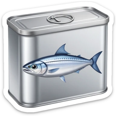 rectangular metal can for mackerel fish sticker