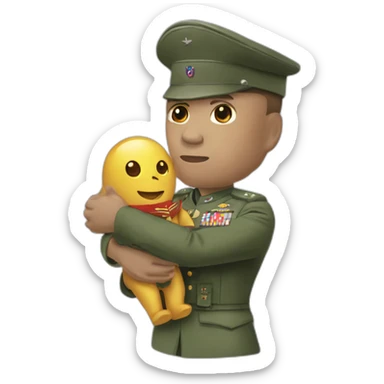Motanka doll in the hands of a military man sticker