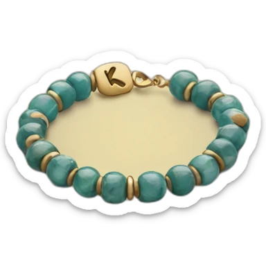 Beads bracelet with letter K sticker