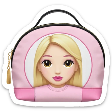 stoney clover lane makeup bag with no patches on it and no handle and no quilting and a circle zipper puller sticker