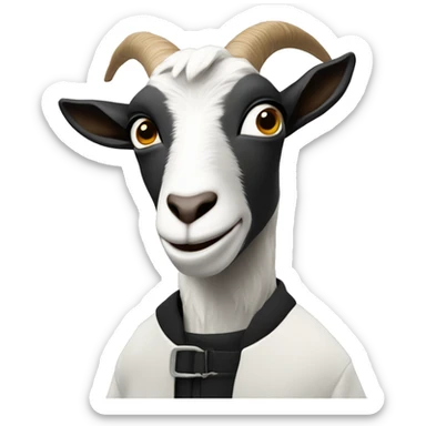 Goat in puffy black coat driving 2024 hummerEV sticker