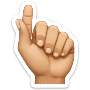 hand facing forward in a fist, thumb passing between index and middle fingers sticker