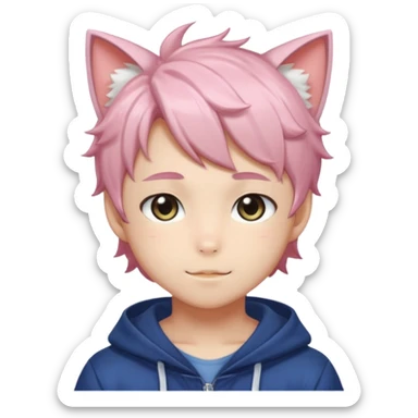 Shiny Blushing Cute Kawaii Handsome Shoujo Anime Catboy Trending Style Cottagecore  sticker