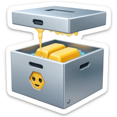 Box with generative ai going in and coming out sanitized sticker