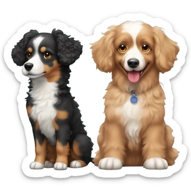 apricot toy poodle and an australian shepard sticker