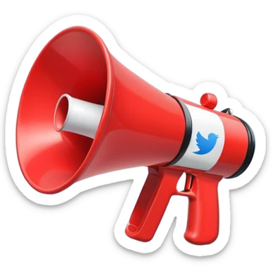 megaphone with social media icons around sticker