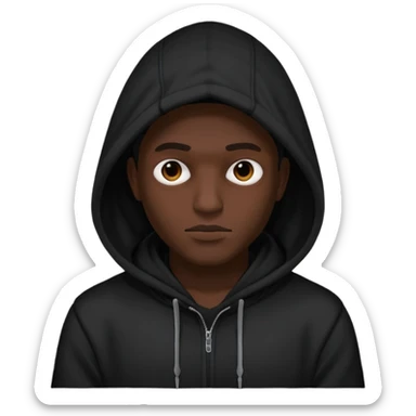 fullbody Mysterious man black hoodie shadow face sticker