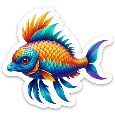 Tropical Exotic Fakémon-fantasy-creature, full body sticker
