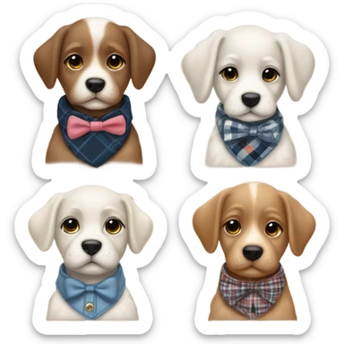 Cute preppy puppies sticker