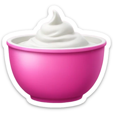Hot pink bowl of yogurt  sticker