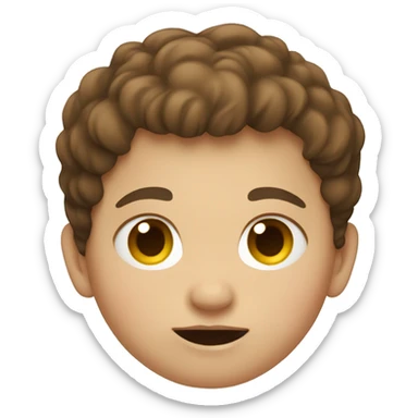 Fat short kid with brown hair sticker