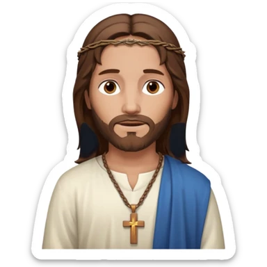 Jésus avec la croix en collier sticker