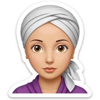Bald beautiful woman wearing a head scarf  sticker