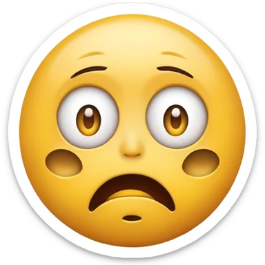 Funny Simple Round Yellow Worried Concerned Scared Face Emoji Expression  sticker