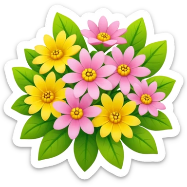 a beautiful pink and yellow bouquet sticker