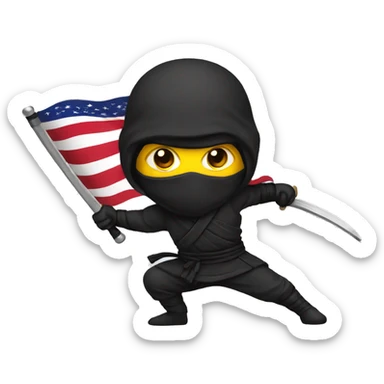 Ninja with united state flag sticker