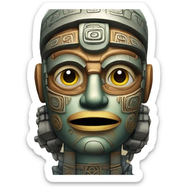 mayan-calendar robot face sticker