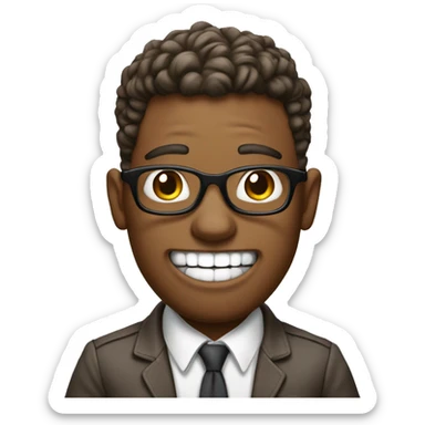 Nerd ￼with big teeth ￼ sticker