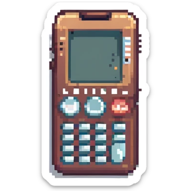a phone in pixel art style, retro look sticker