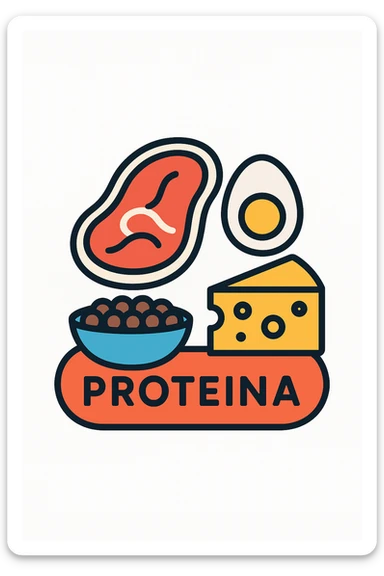 Proteine alimentari su sfondo isolato fammi un icona sticker