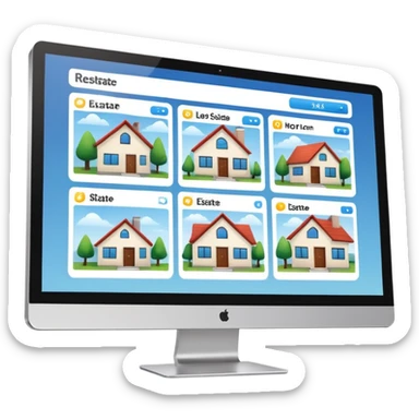 A pc monitor  real estate site sticker