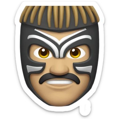 luchador de sumo con cara agresiva sticker