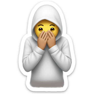 Shy person covering their face sticker