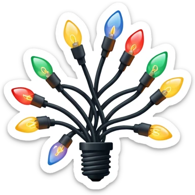 Christmas lights strang sticker