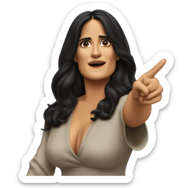 Salma Hayek pointing on you sticker