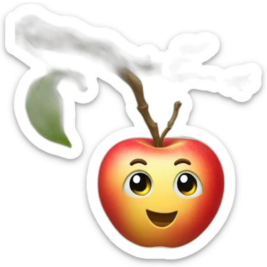 Apple hanging on a tree sticker