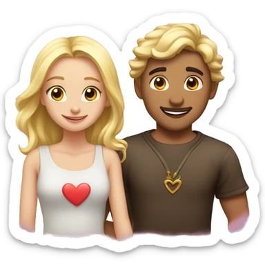 Love magic between a guy and a blond girl  sticker
