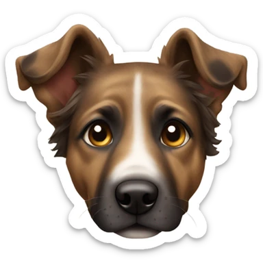 Brindle short haired young shepherd dog head sticker