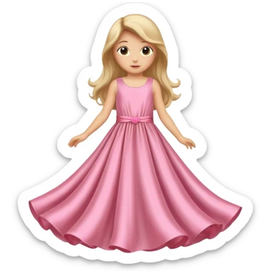 Gown in pink for kids only dress no gender  sticker