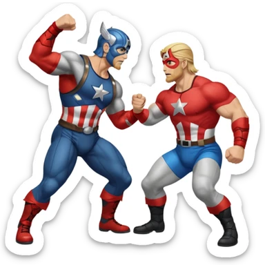 fight between Thor and captain America   sticker