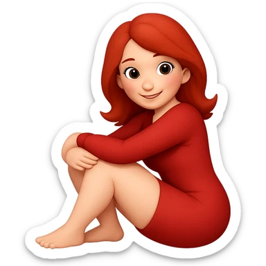 Change hair color to redhead, keep all other features the same, SFW, no background sticker