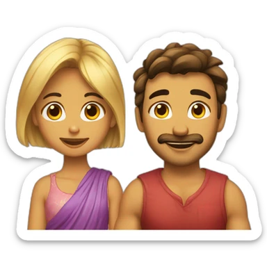 chico y chica besándose sticker