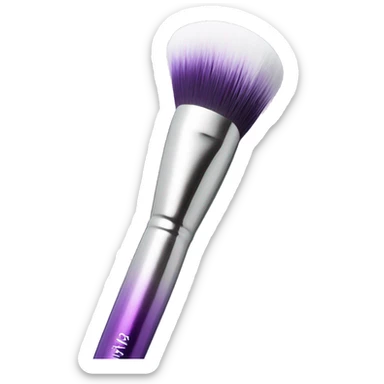 White to light purple metallic ombré makeup brush  sticker
