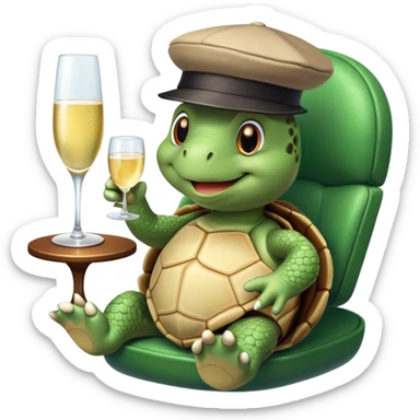 Turtle in first class on a plane sticker
